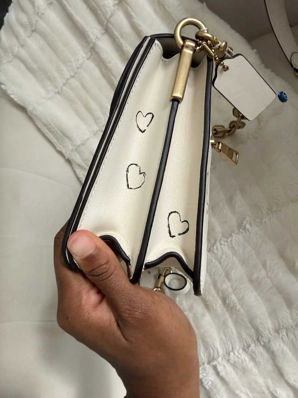 Coach white leather
